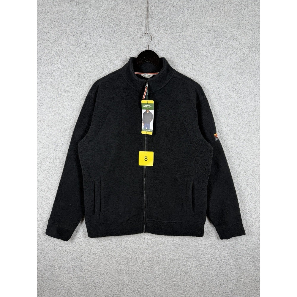 NWT Orvis Men's Full Zip Heavyweight Fleece Jacket Size S Black‎ 1716801
